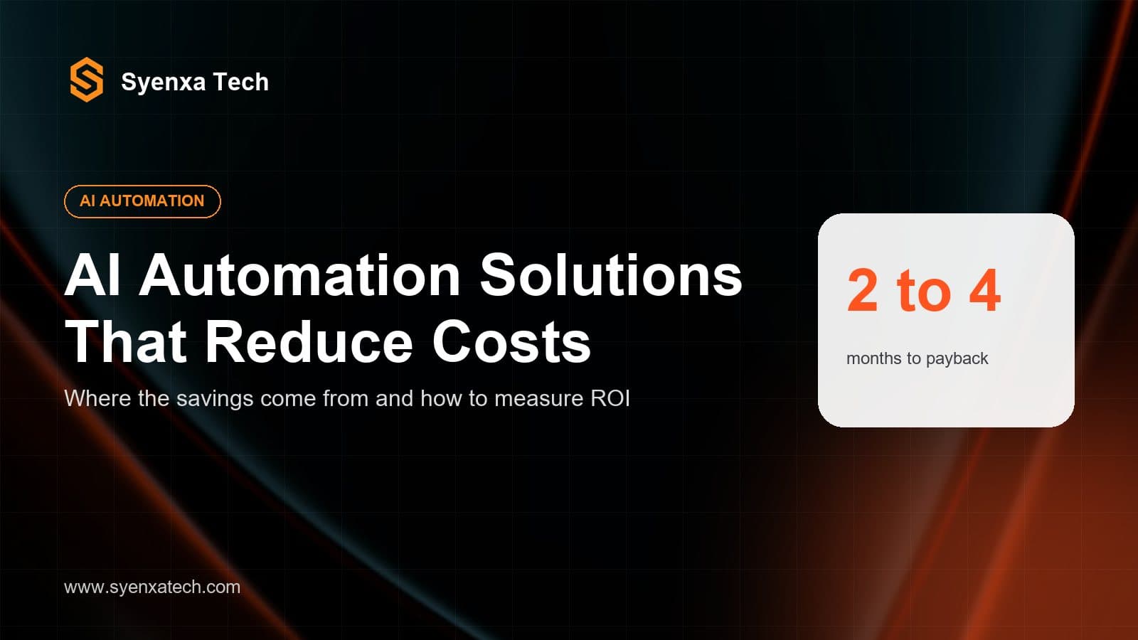 Cover: AI automation solutions that reduce business costs, by Syenxa Tech